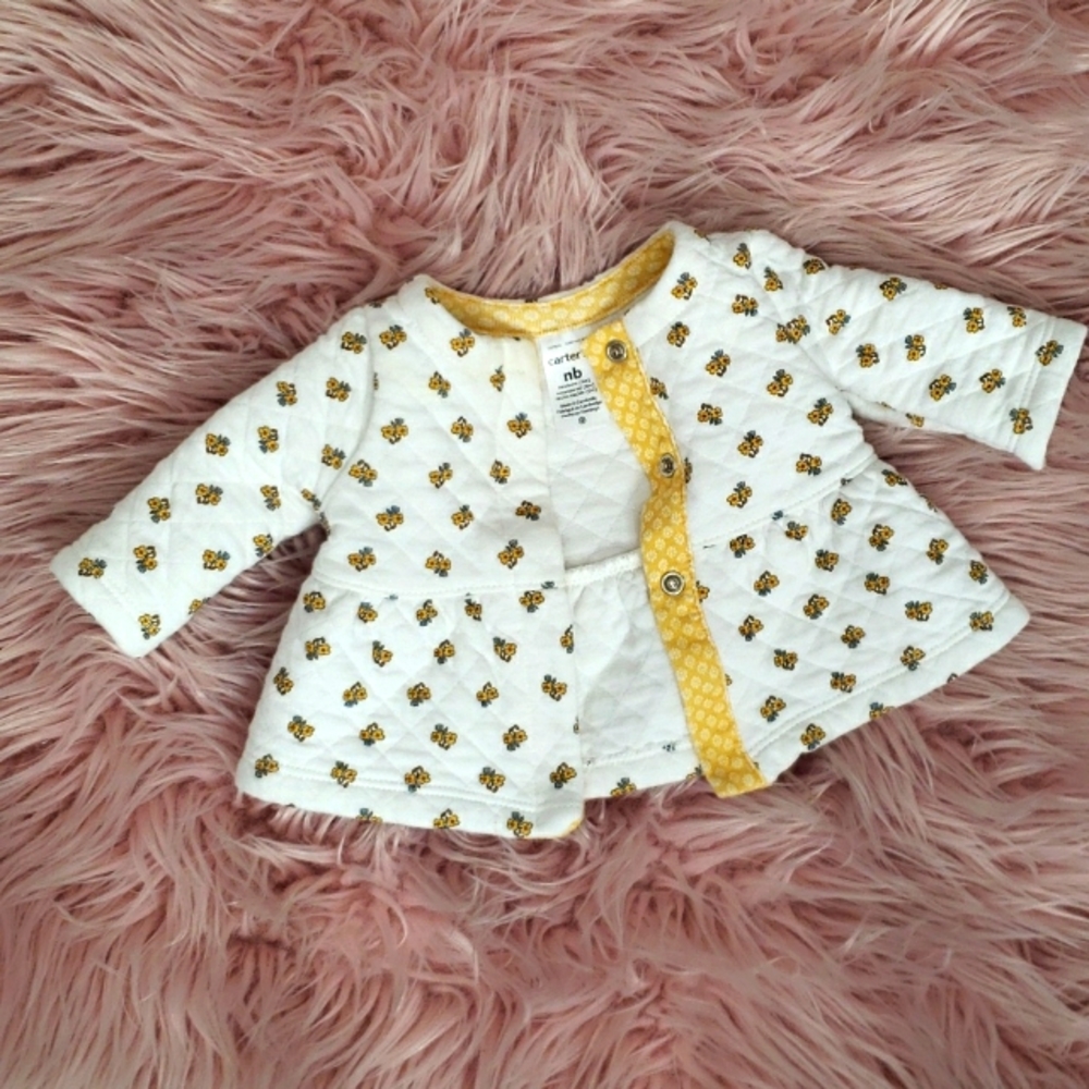 Carters sunflower puffy nb jacket only worn once